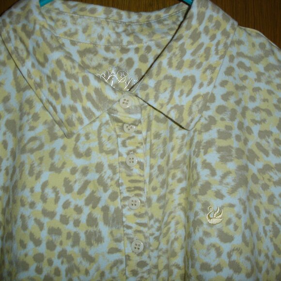 NWT WOMEN'S GLORIA VANDERBILT PULLOVER COTTON BLOUSE/TOP-SIZE L-YELLOW/BROWN - Picture 12 of 16